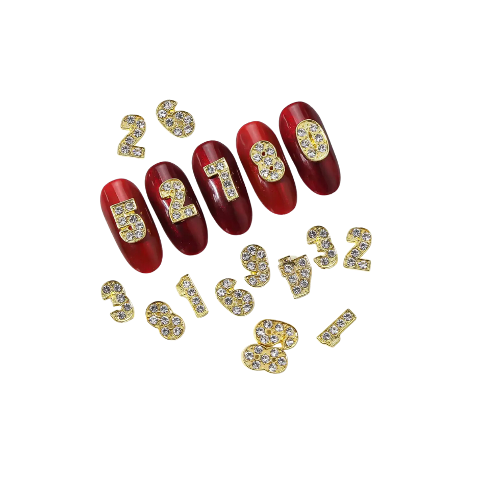 Number Charms Gold (0-9)